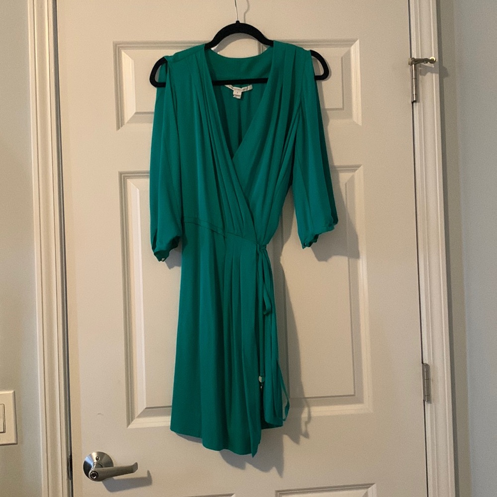 Vintage Diane Von Furstenberg wrap dress with draped open arm treatment